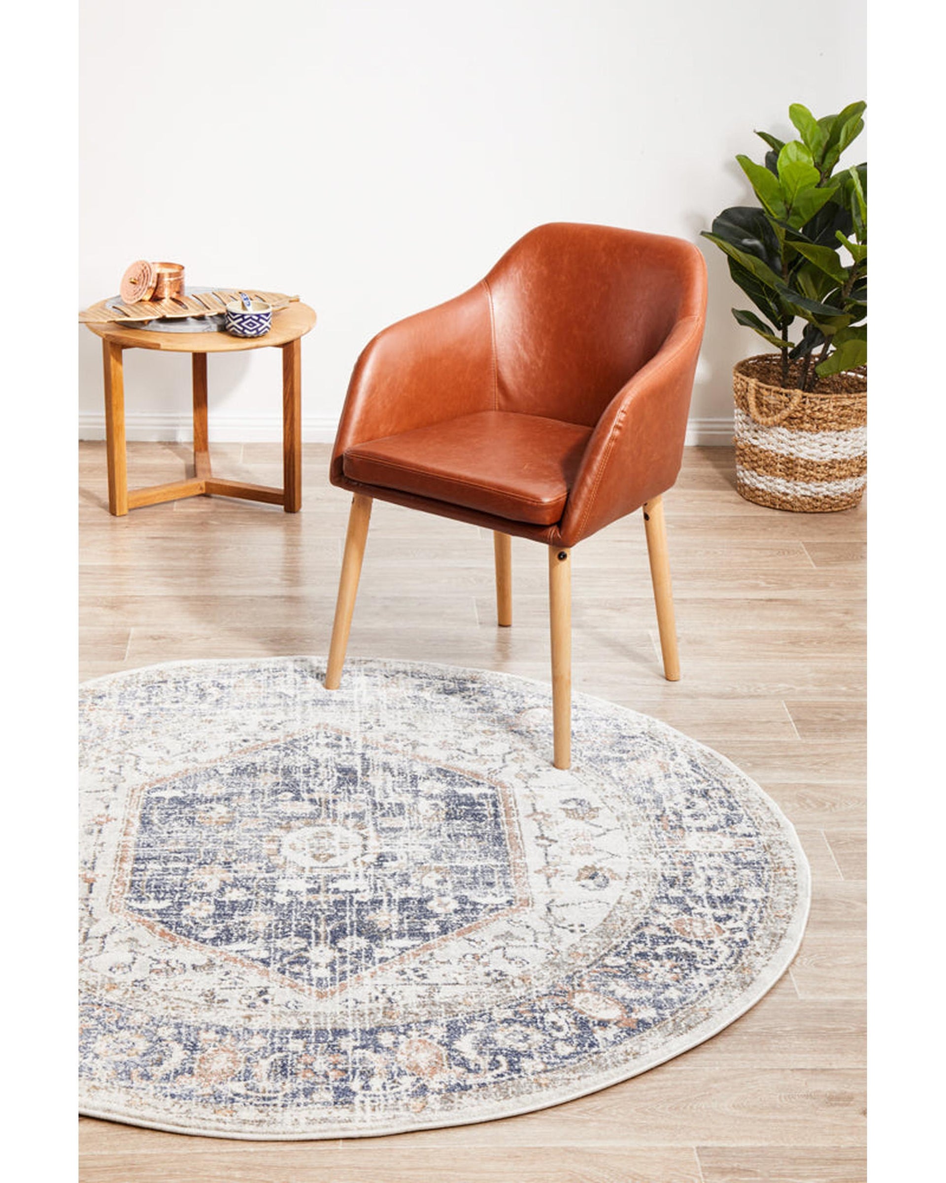 Mayfair Lorissa Blue Round Rug RUG CULTURE