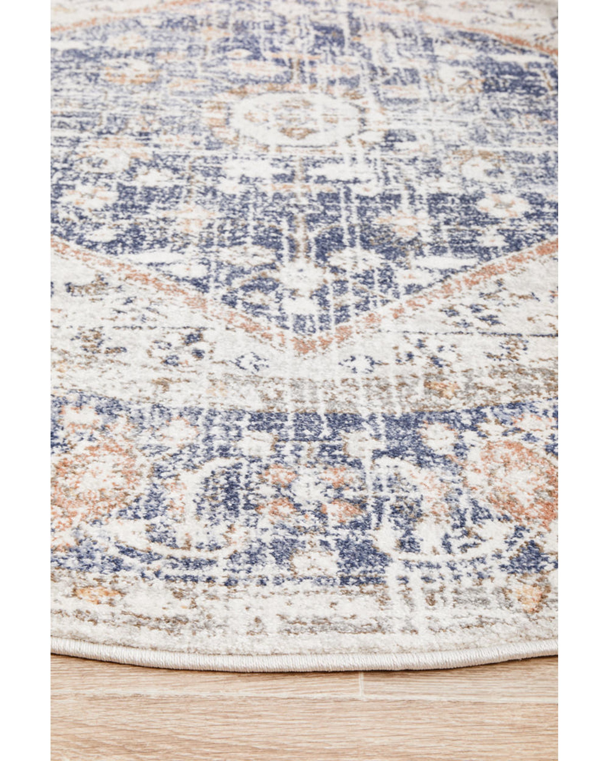 Mayfair Lorissa Blue Round Rug RUG CULTURE