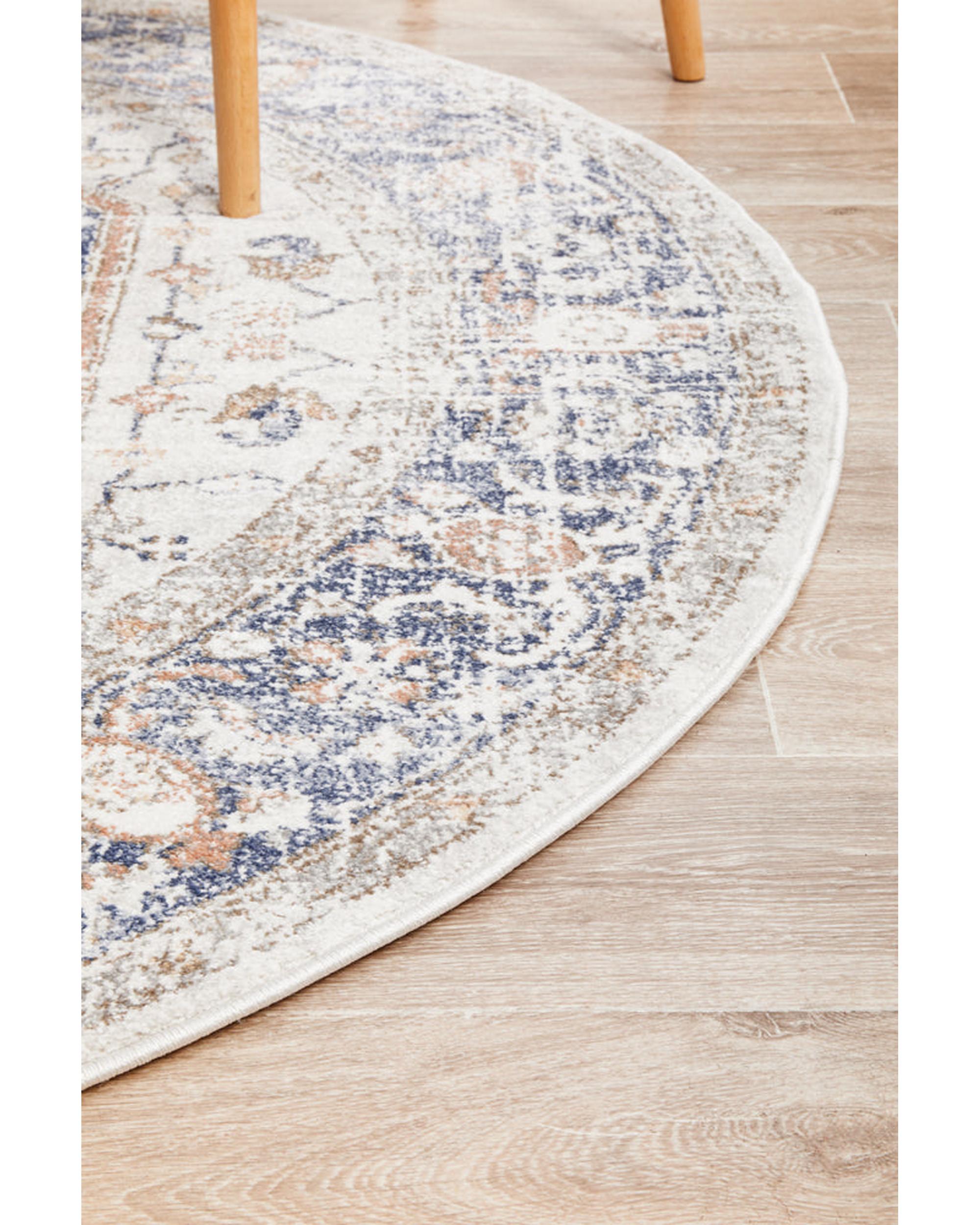 Mayfair Lorissa Blue Round Rug RUG CULTURE