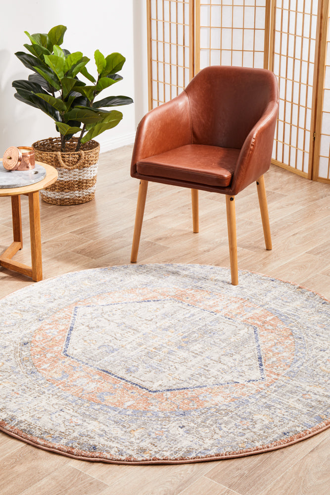 Mayfair Lorissa Peach Round Rug RUG CULTURE