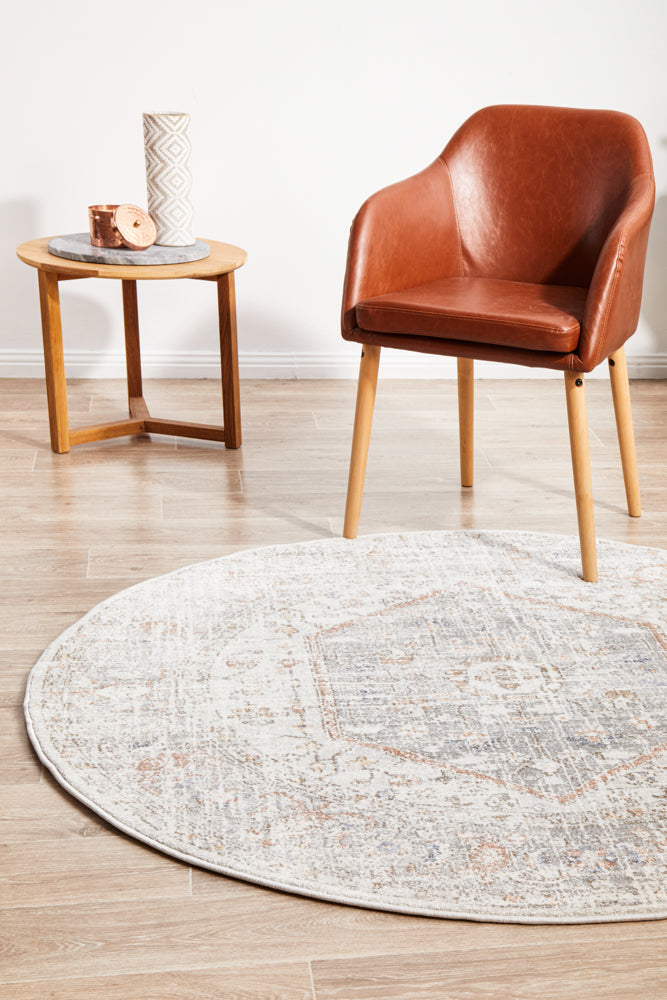 Mayfair Lorissa Silver Round Rug RUG CULTURE