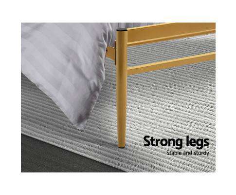 Metal Bed Frame Platform Foundation Wooden Gold Amor Big Bedding Australia