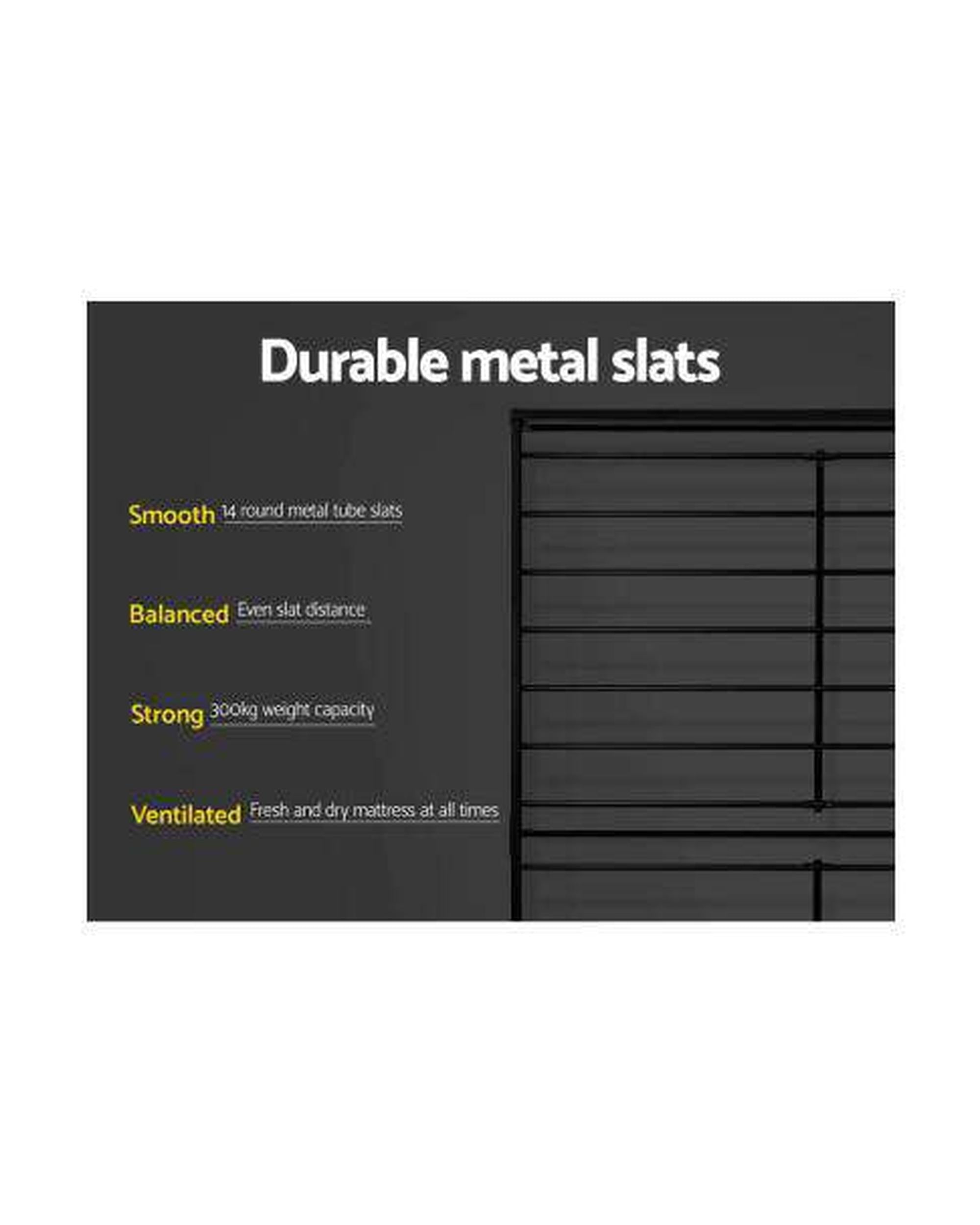 Metal Bed Frame Mattress Base Platform Foundation Black Dane Artiss