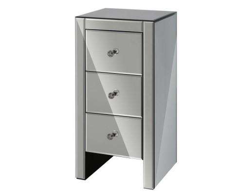 Mirrored Bedside Tables - Grey Artiss