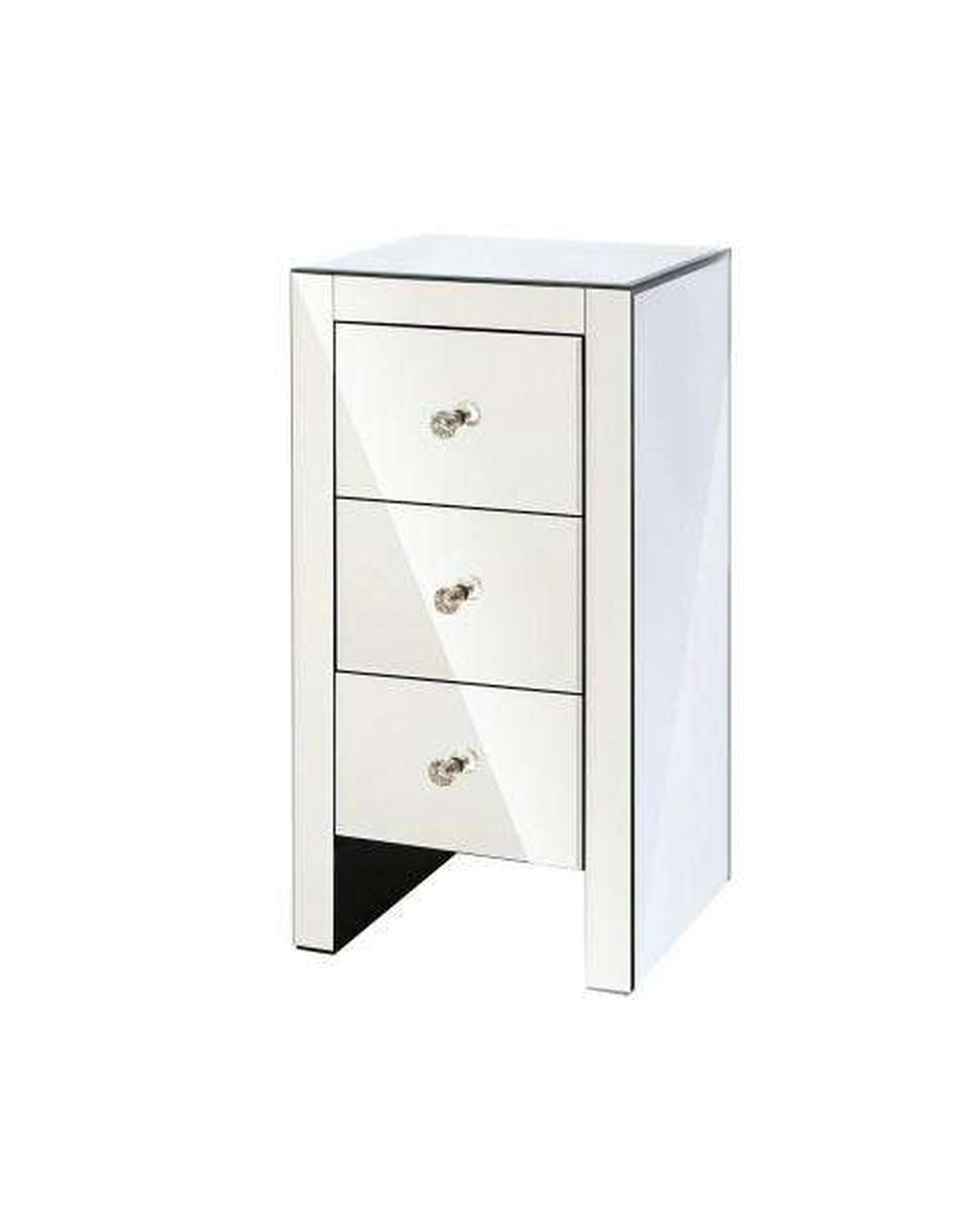 Mirrored Bedside Table - Silver Artiss