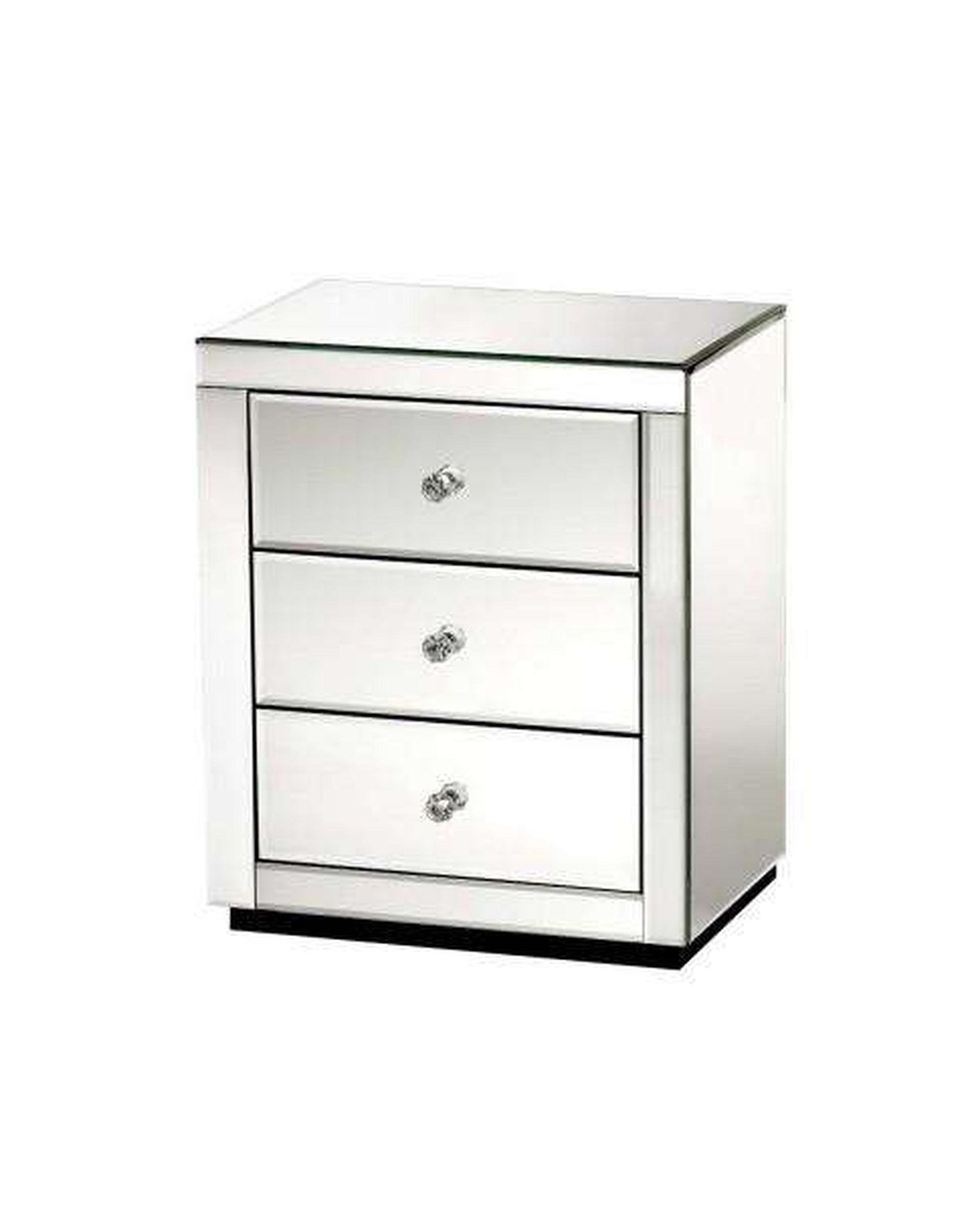 Mirrored Bedside Table - Silver Artiss