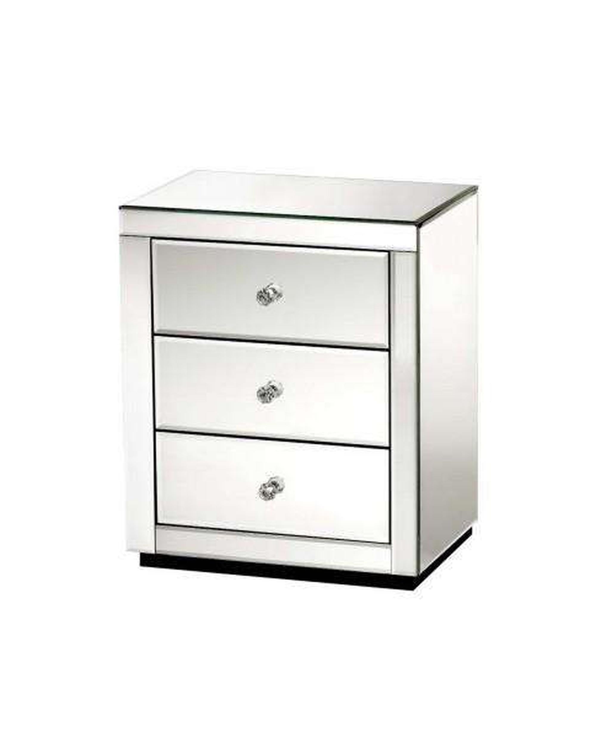 Mirrored Bedside Table - Silver Artiss