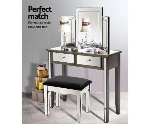 Mirrored Furniture Dressing Table Dresser Mirror Stool Chest of Drawers Artiss