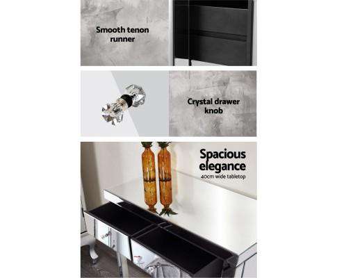 Mirrored Furniture Dressing Table Dresser Chest of Drawers Mirror Stool Artiss