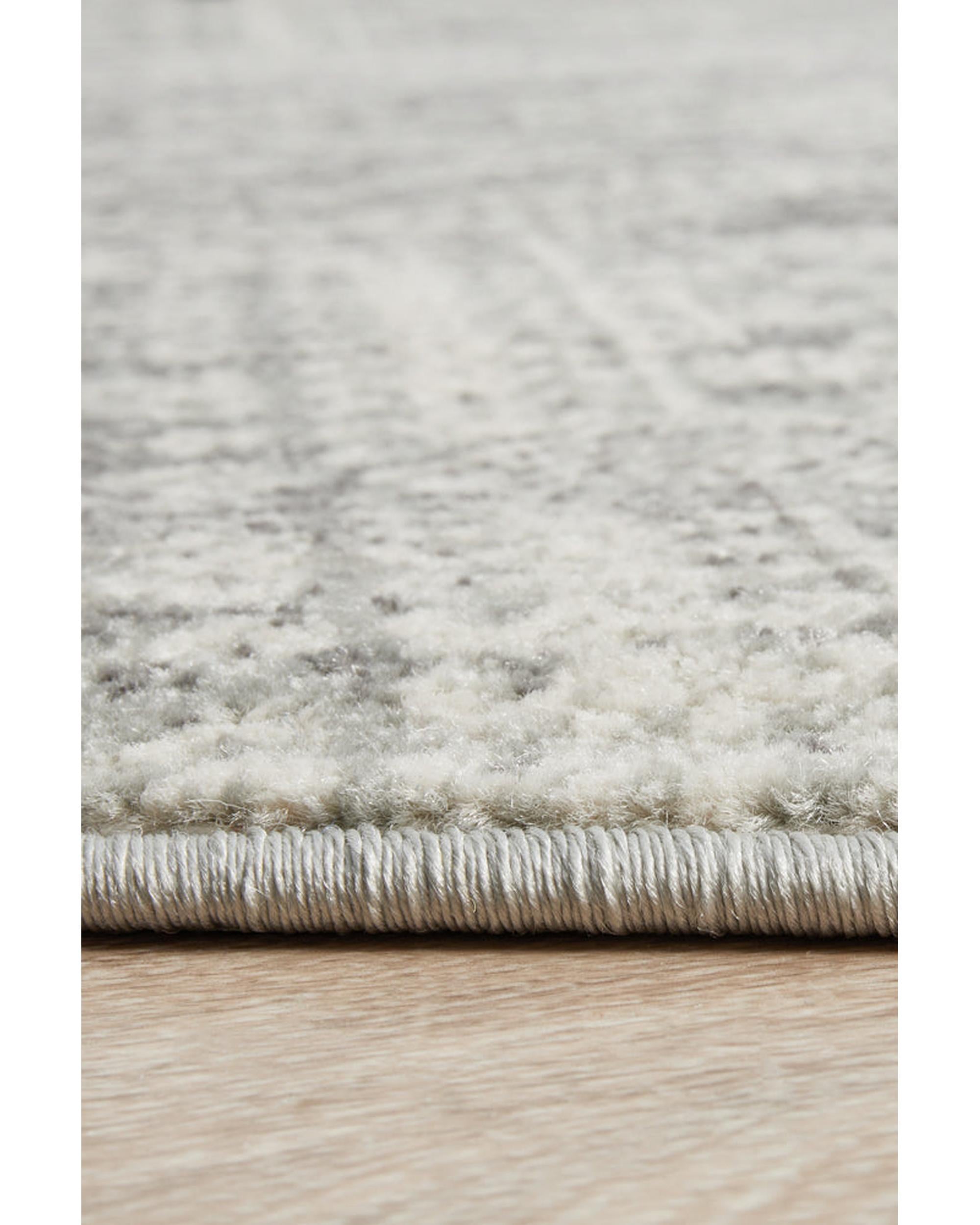 Mirage Zelda Silver Grey Round Rug Rug Culture