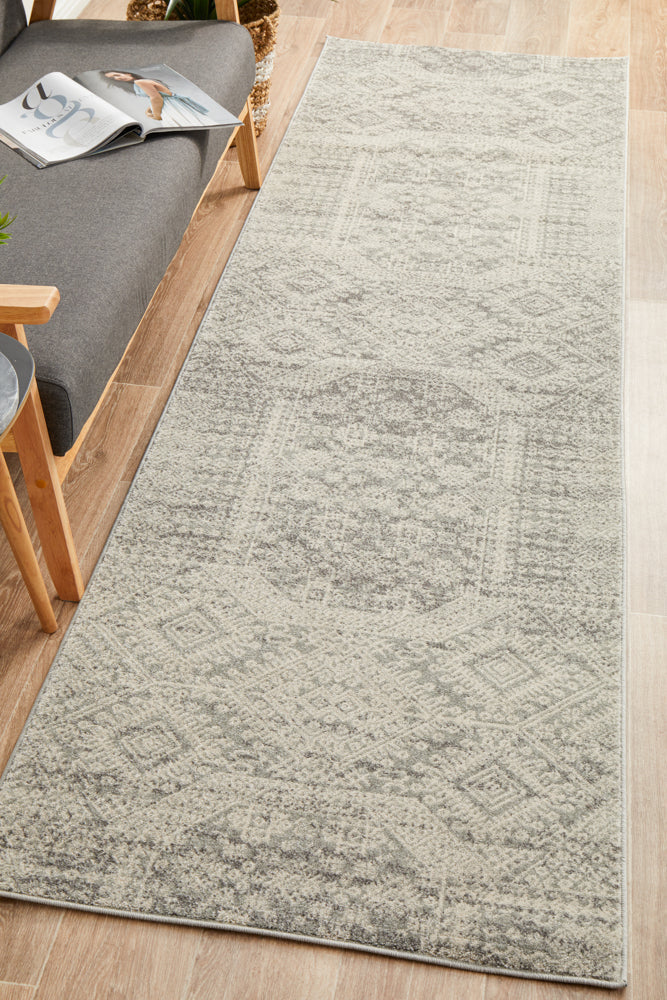 Mirage Zelda Silver Grey Runner Rug Rug Culture