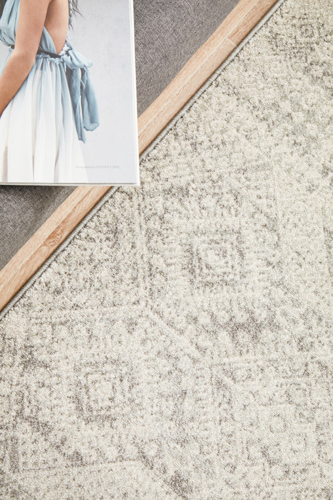 Mirage Zelda Silver Grey Runner Rug Rug Culture