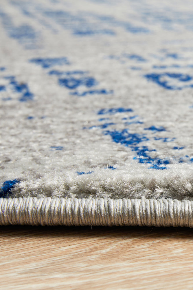 Mirage Ashley Abstract Modern Blue Grey Round Rug Rug Culture