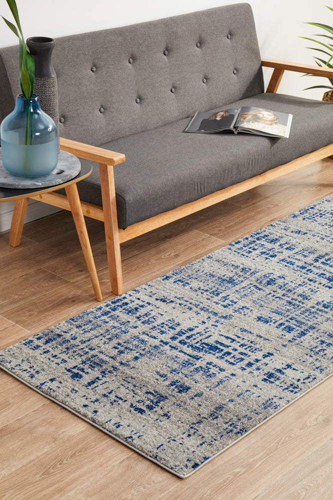 Mirage Ashley Abstract Modern Blue Grey Runner Rug Rug Culture