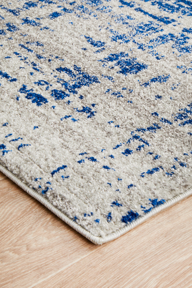 Mirage Ashley Abstract Modern Blue Grey Runner Rug Rug Culture