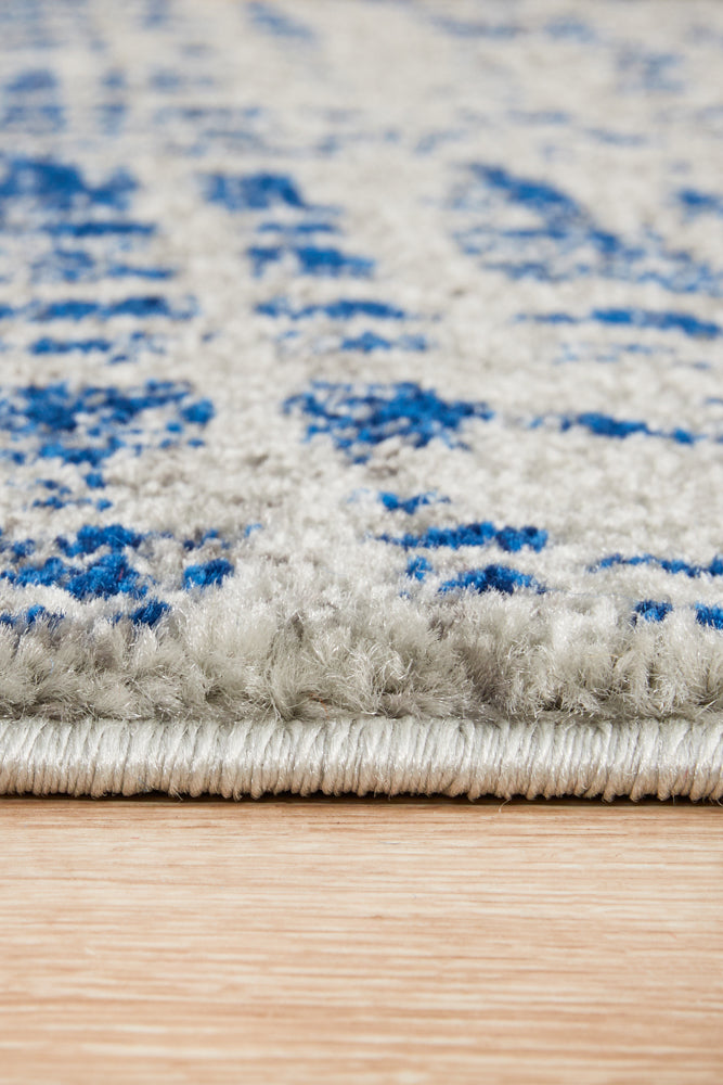 Mirage Ashley Abstract Modern Blue Grey Runner Rug Rug Culture