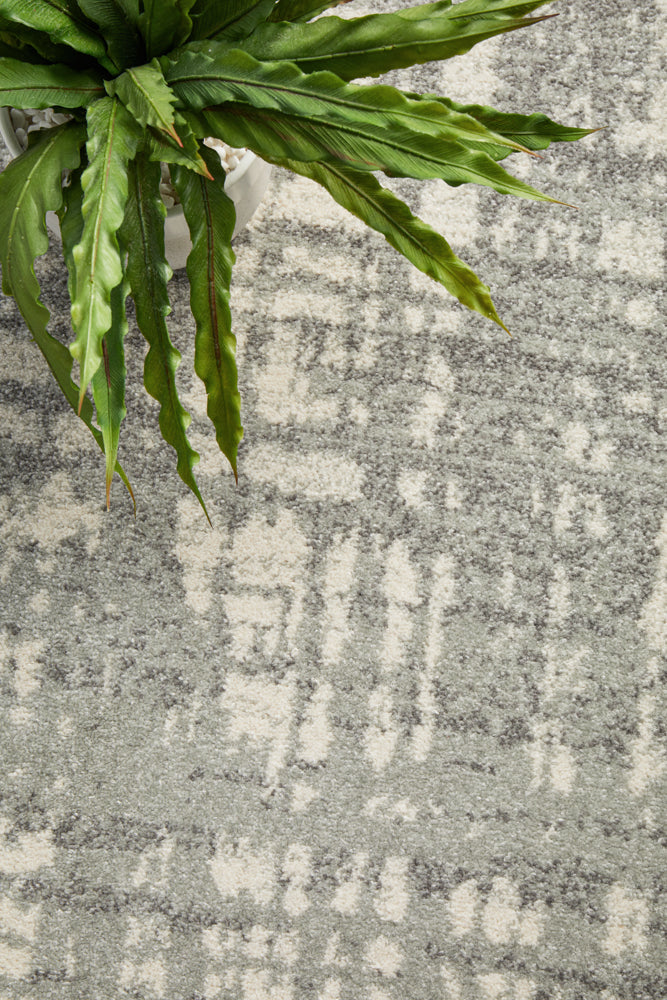 Mirage Ashley Abstract Modern Silver Grey Round Rug Rug Culture