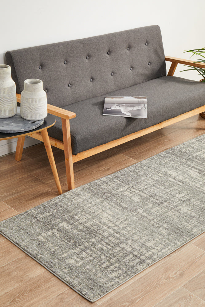 Mirage Ashley Abstract Modern Silver Grey Runner Rug Rug Culture