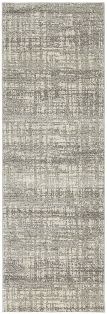 Mirage Ashley Abstract Modern Silver Grey Runner Rug Rug Culture