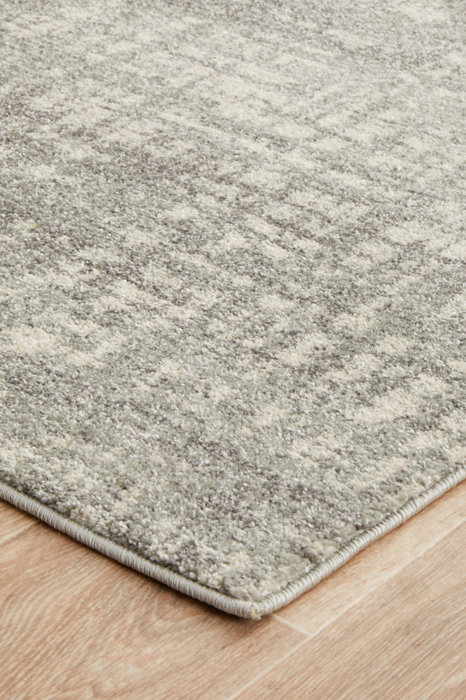 Mirage Ashley Abstract Modern Silver Grey Runner Rug Rug Culture