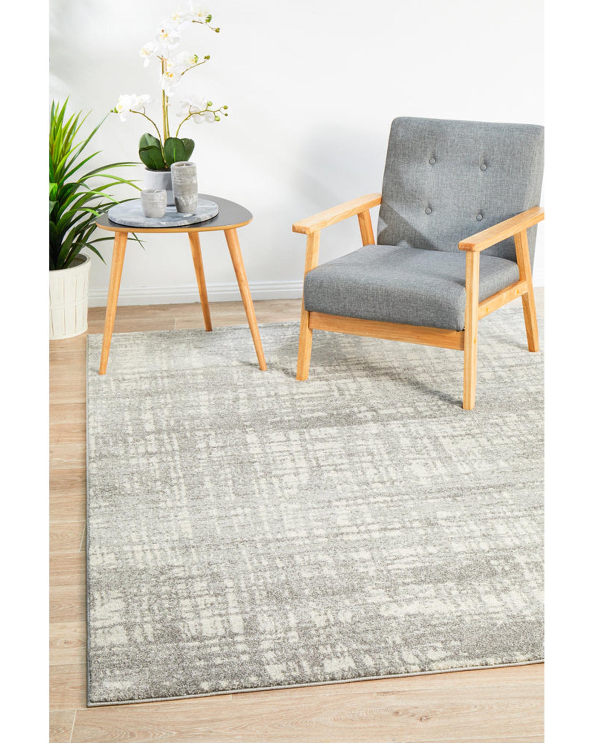 Mirage Ashley Abstract Modern Silver Grey Rug Rug Culture