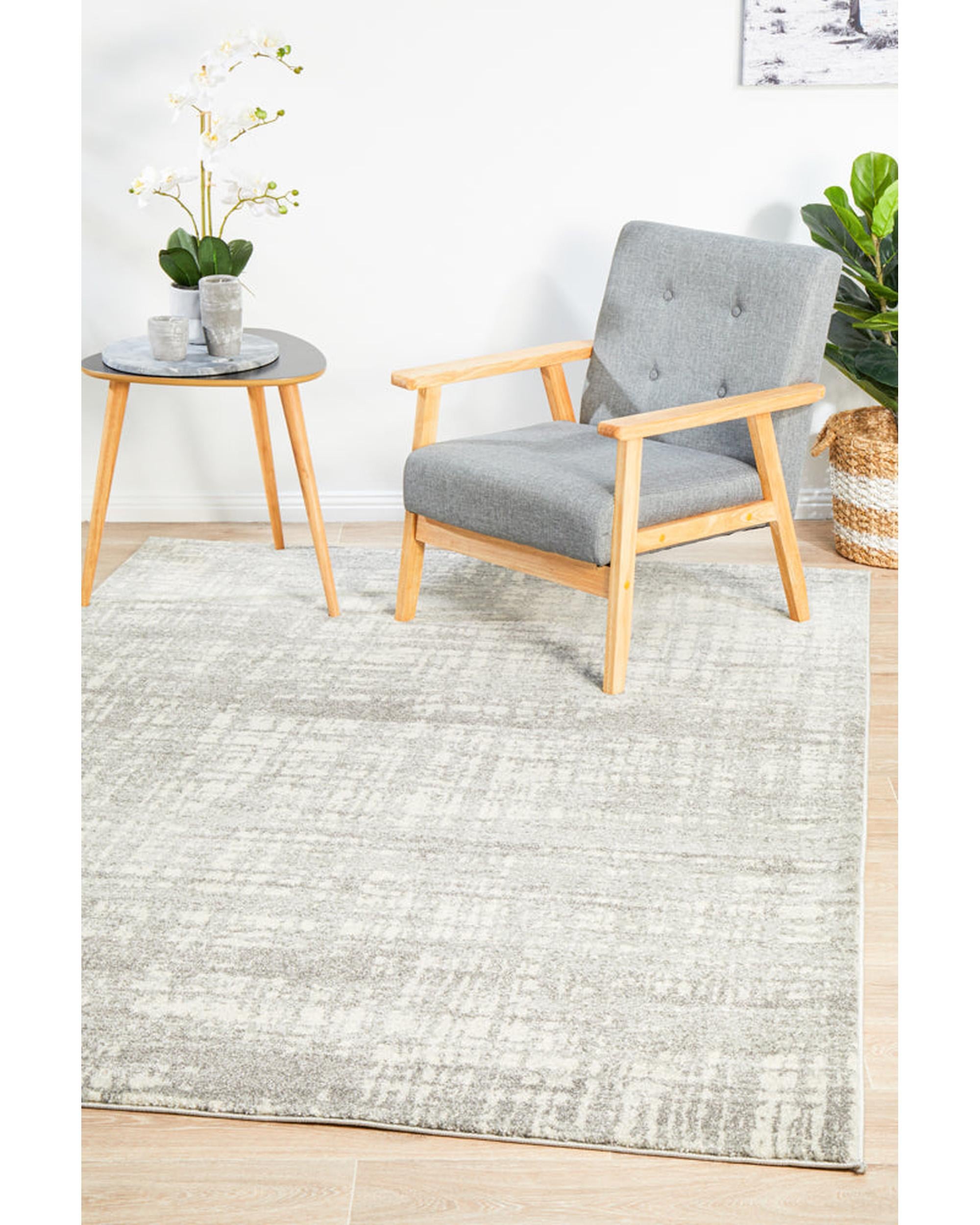Mirage Ashley Abstract Modern Silver Grey Rug Rug Culture