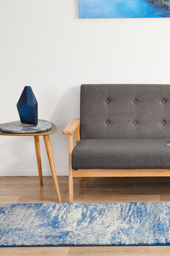 Mirage Casandra Dunescape Modern Blue Grey Runner Rug Rug Culture