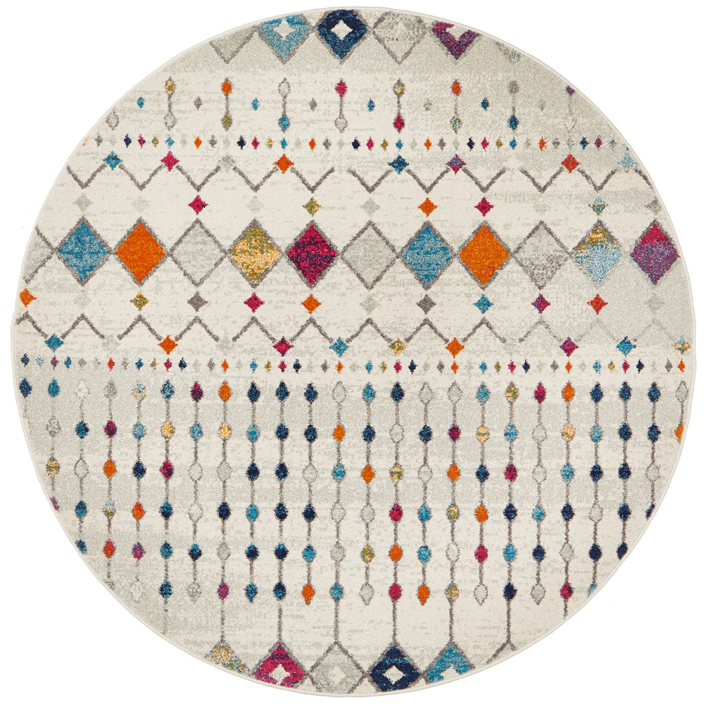 Mirage Peggy Tribal Morrocan Style Multi Round Rug Rug Culture