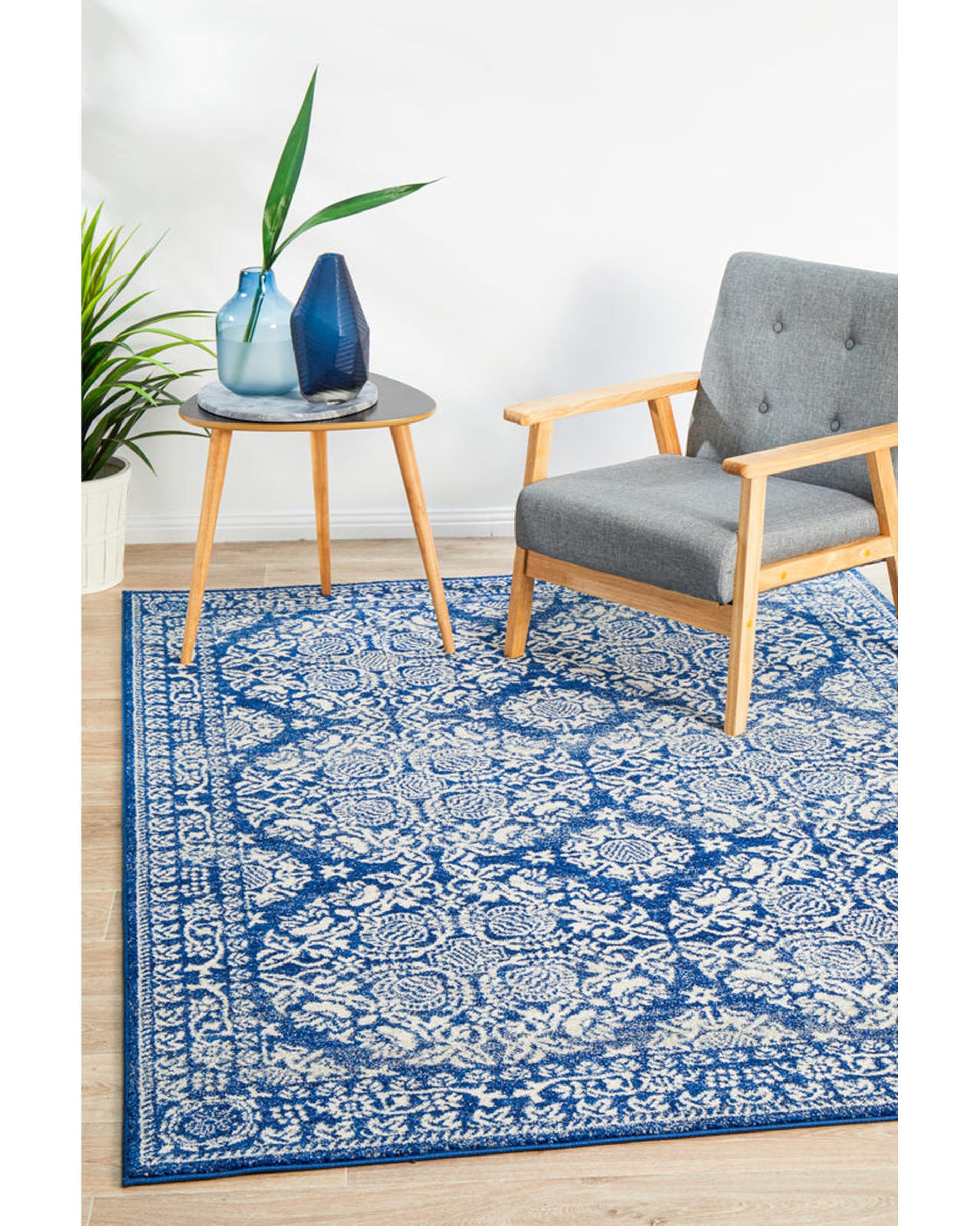 Mirage Gwyneth Stunning Transitional Navy Rug Rug Culture