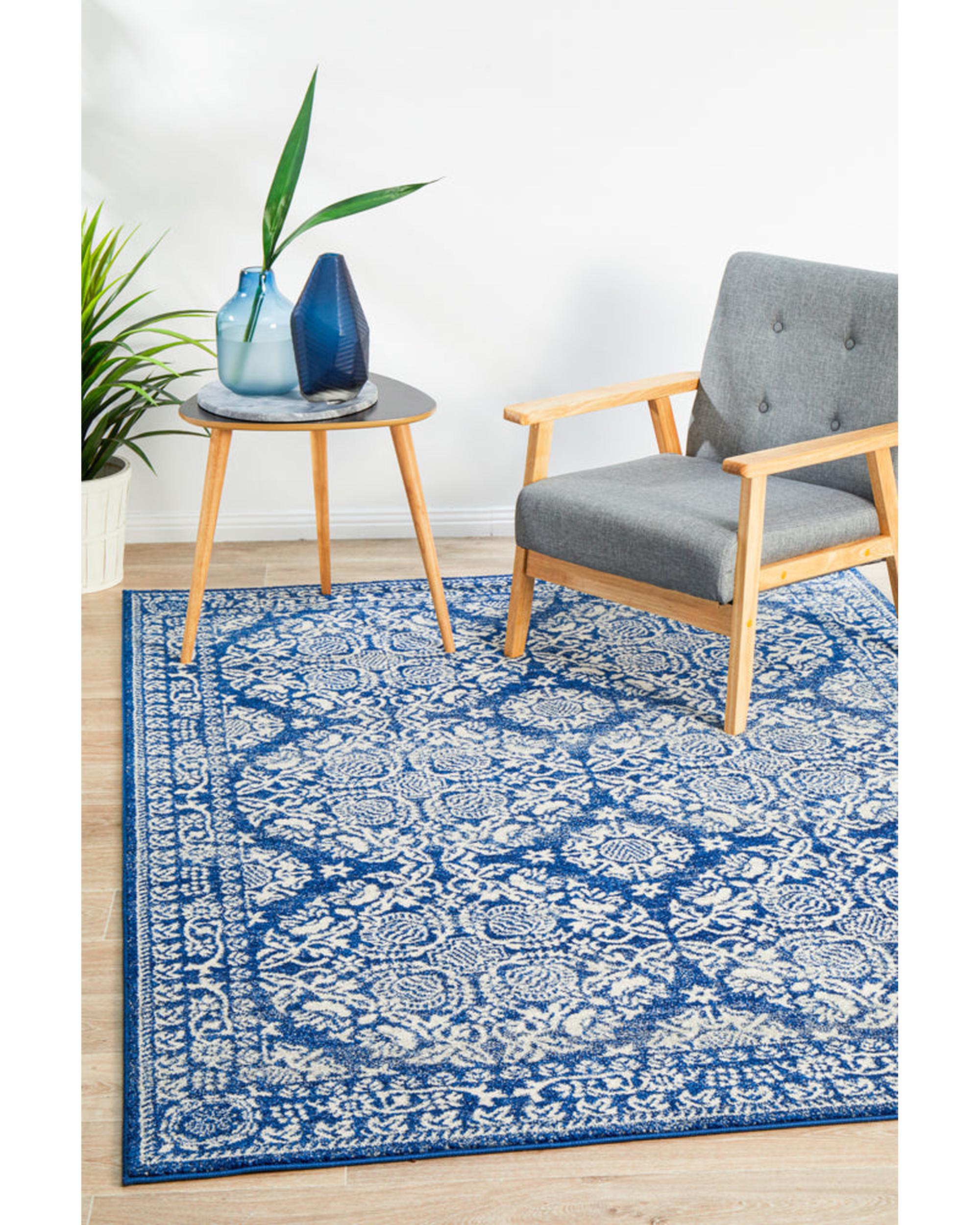 Mirage Gwyneth Stunning Transitional Navy Rug Rug Culture