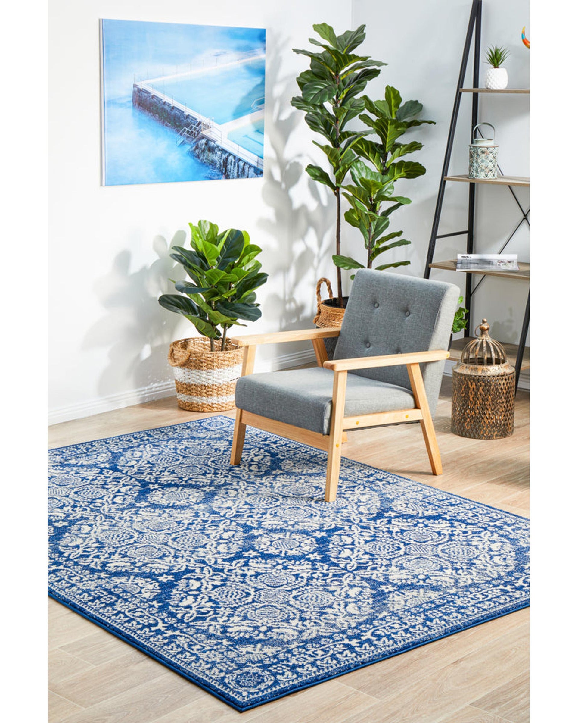 Mirage Gwyneth Stunning Transitional Navy Rug Rug Culture