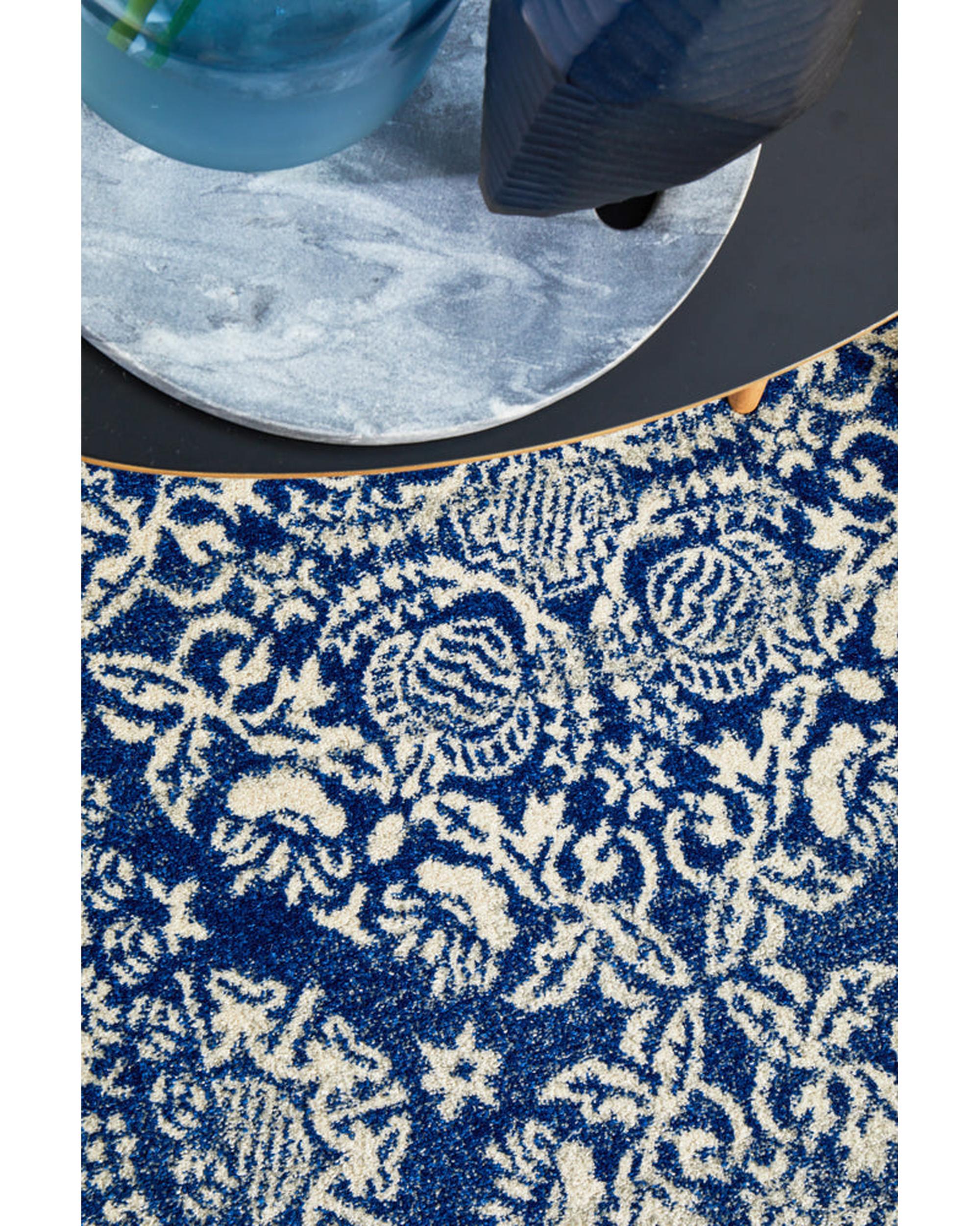 Mirage Gwyneth Stunning Transitional Navy Rug Rug Culture