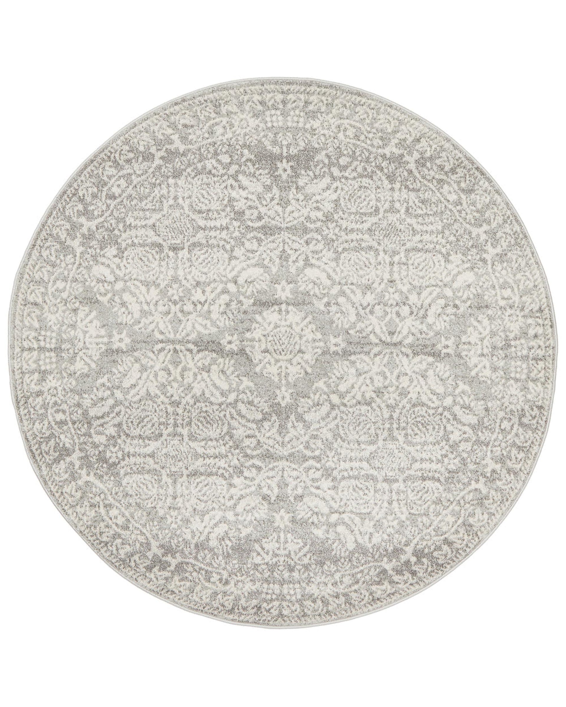 Mirage Gwyneth Stunning Transitional Silver Round Rug Rug Culture