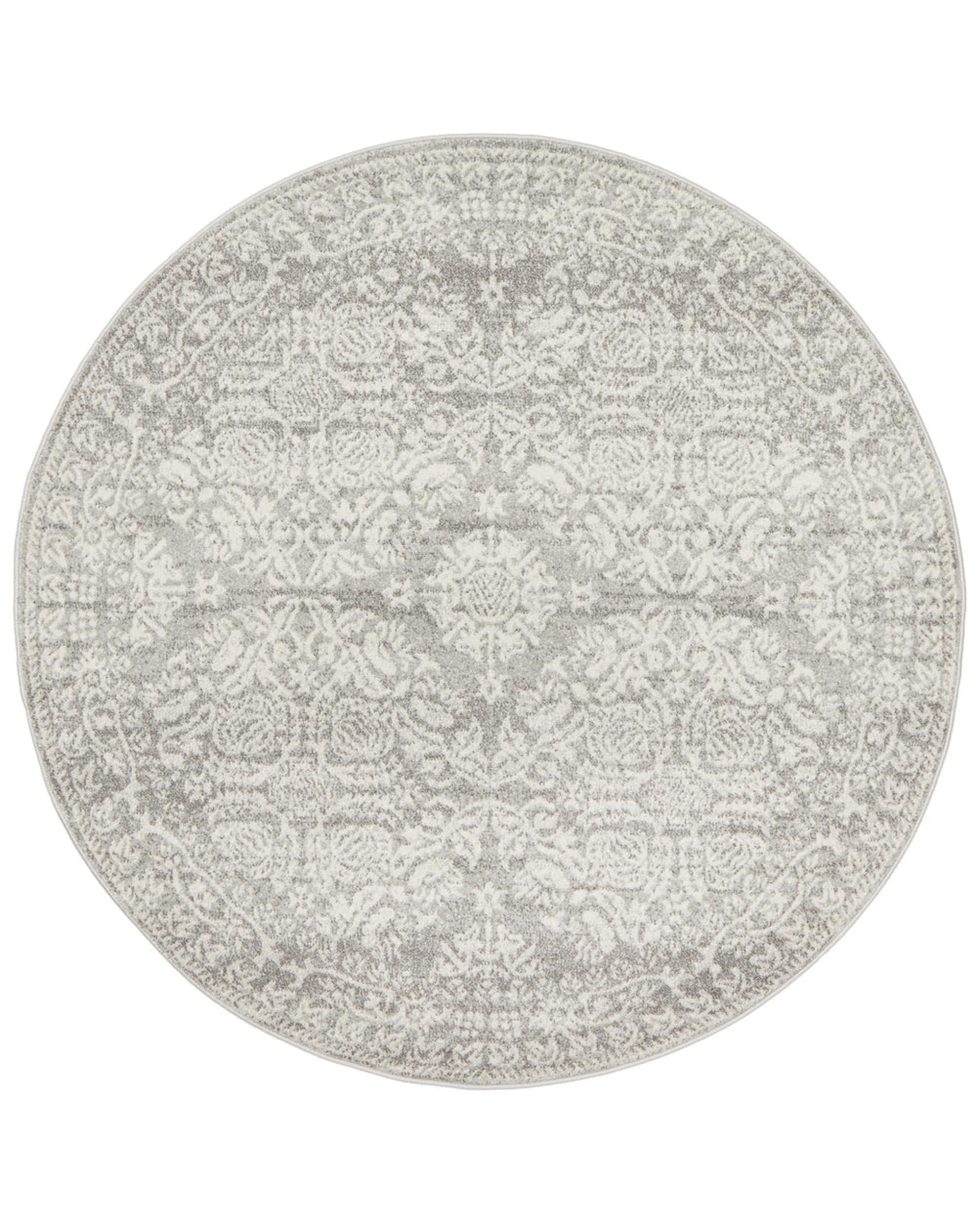 Mirage Gwyneth Stunning Transitional Silver Round Rug Rug Culture