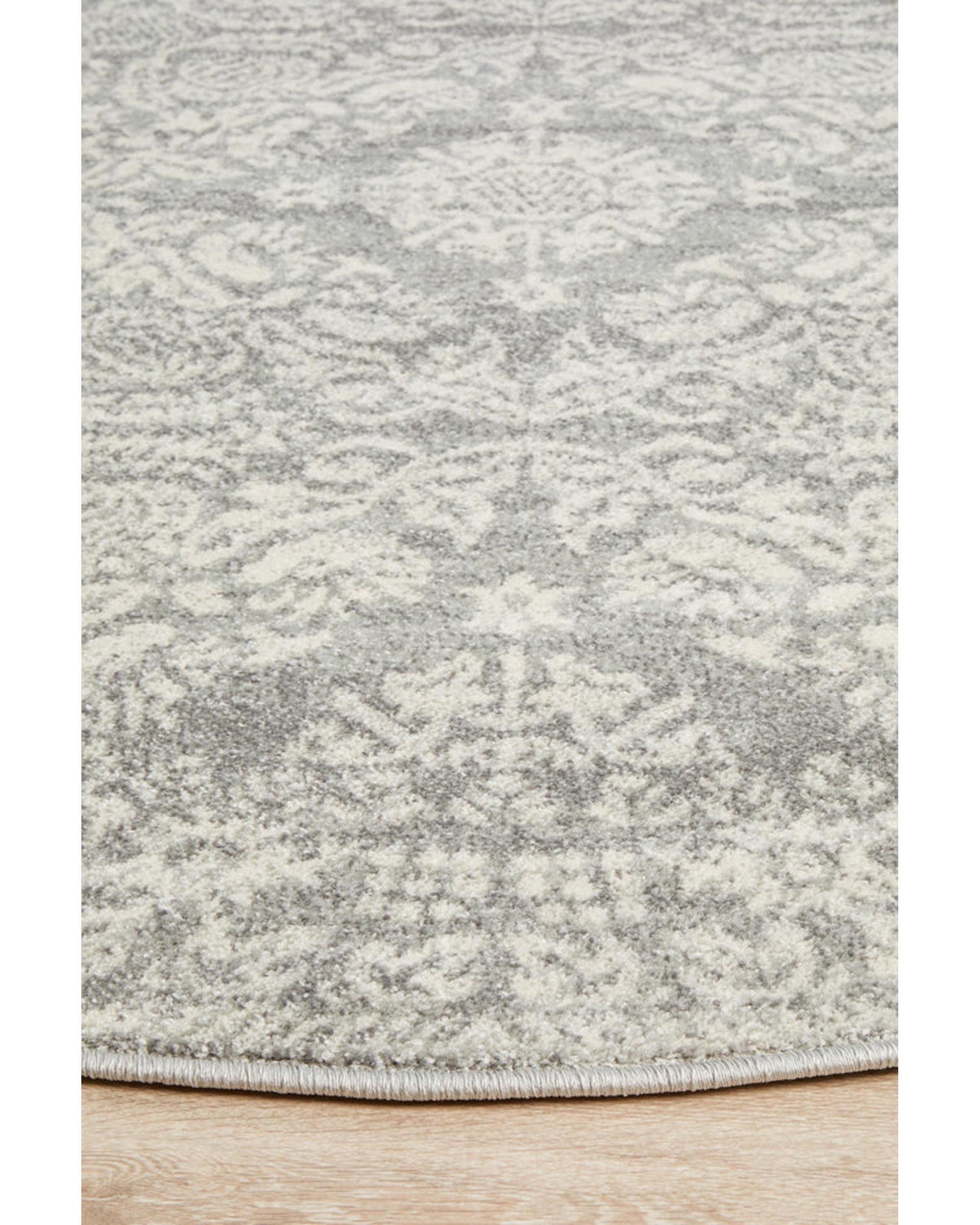 Mirage Gwyneth Stunning Transitional Silver Round Rug Rug Culture