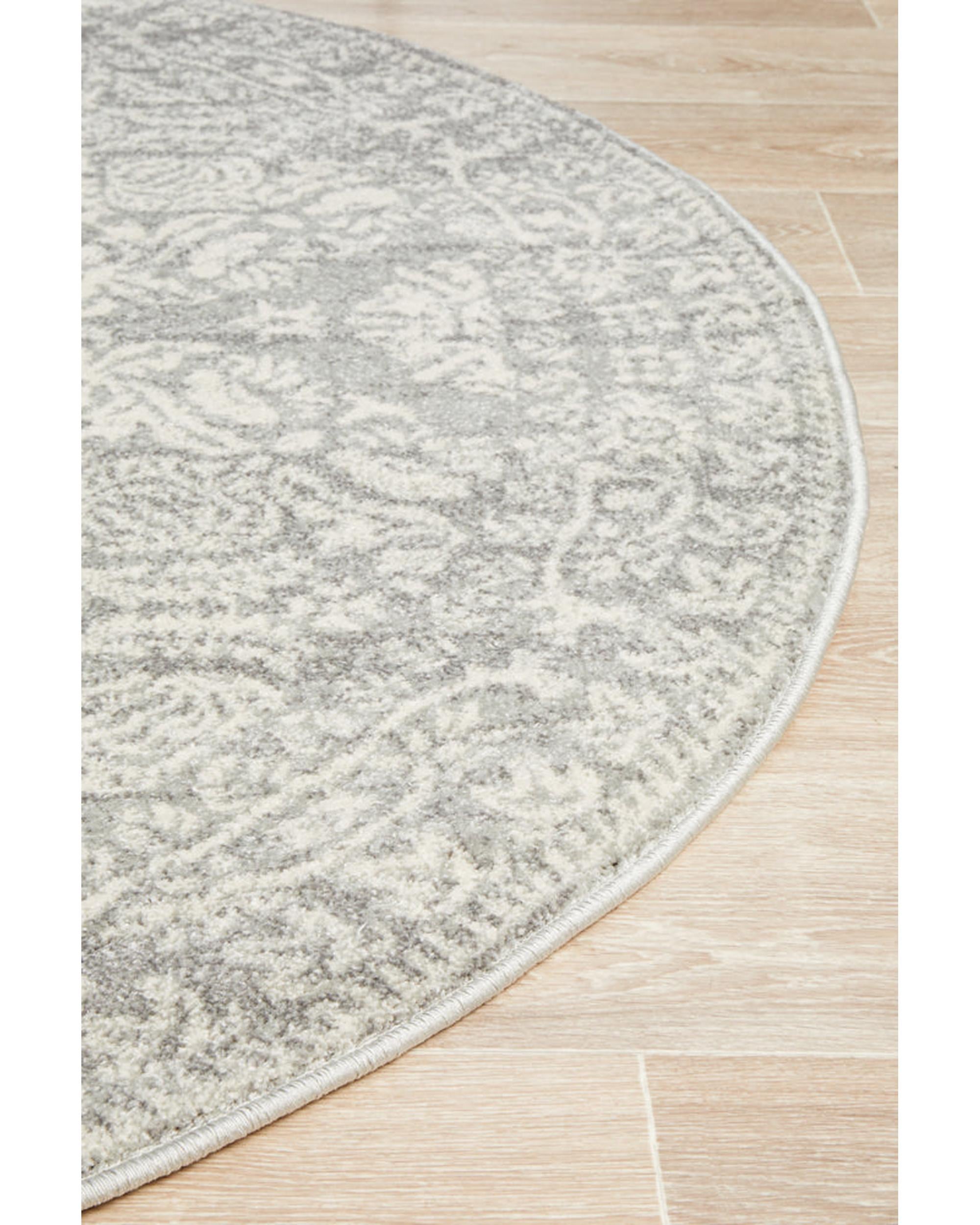 Mirage Gwyneth Stunning Transitional Silver Round Rug Rug Culture