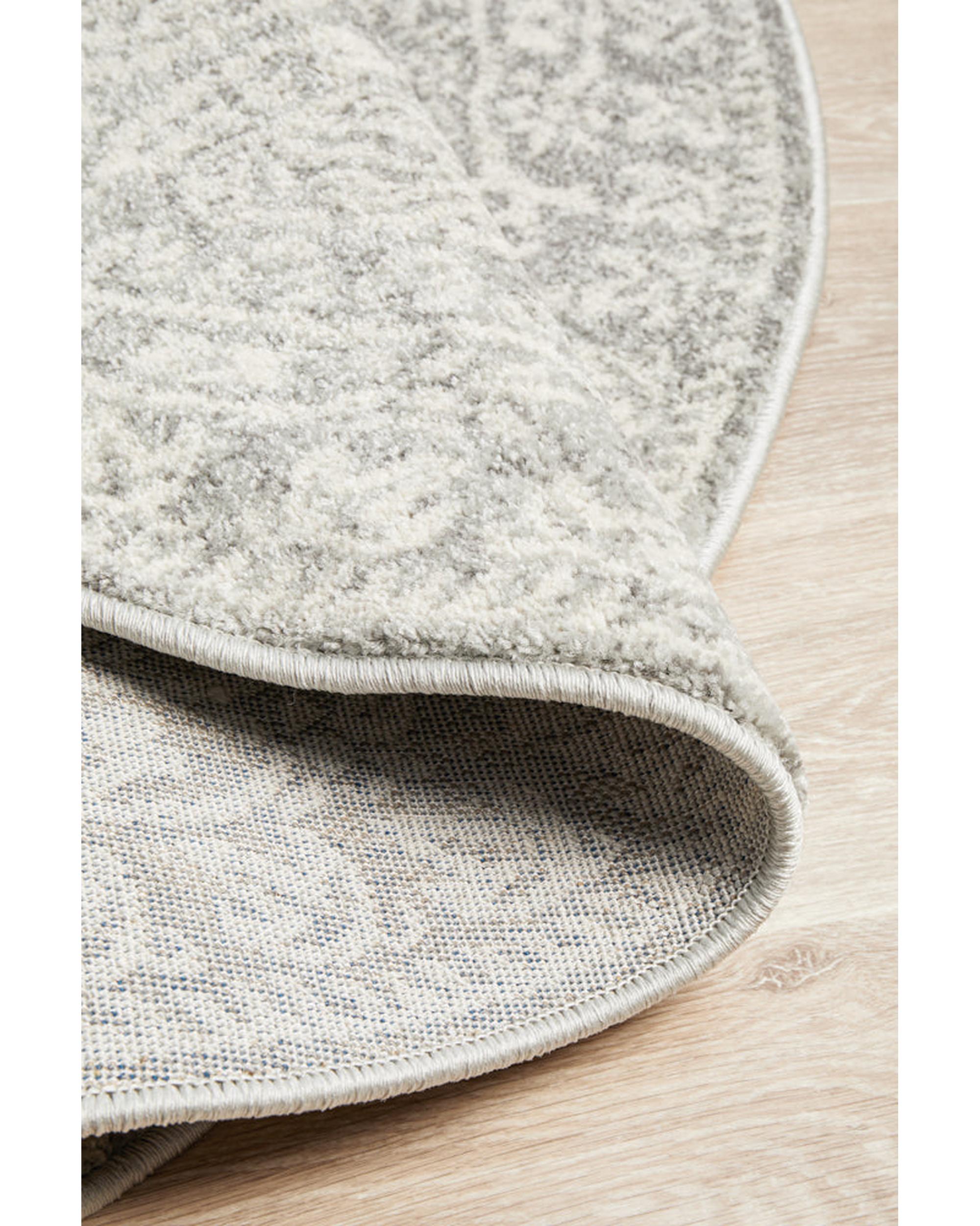 Mirage Gwyneth Stunning Transitional Silver Round Rug Rug Culture