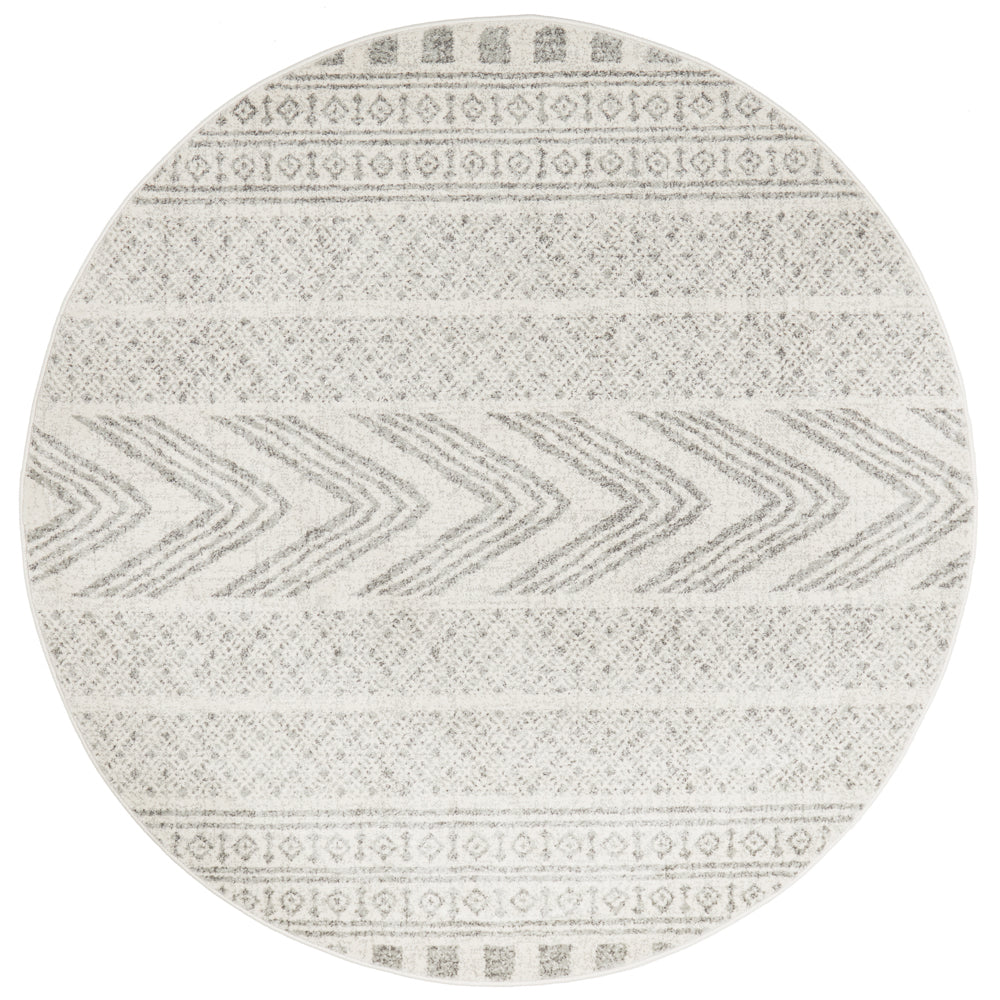 Mirage Adani  Modern Tribal Design Grey Round Rug Rug Culture
