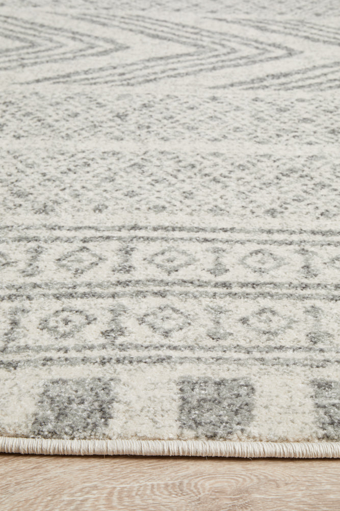 Mirage Adani  Modern Tribal Design Grey Round Rug Rug Culture