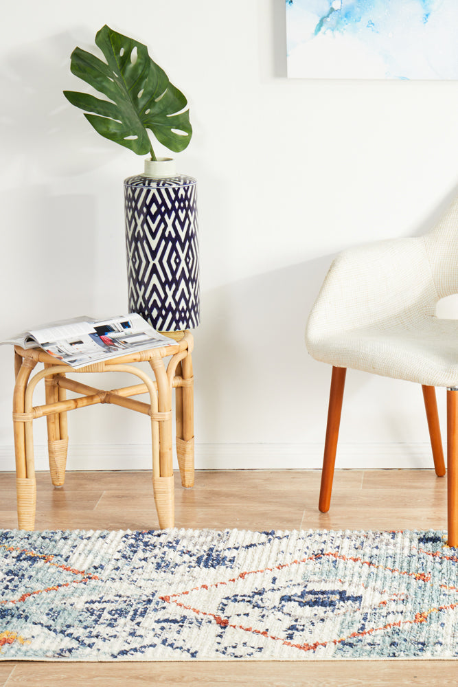 Marrakesh 444 Blue Runner Rug Rug Culture