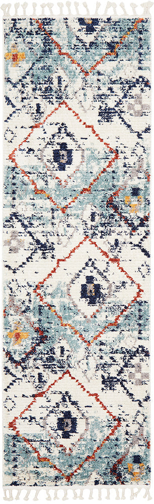 Marrakesh 444 Blue Runner Rug Rug Culture