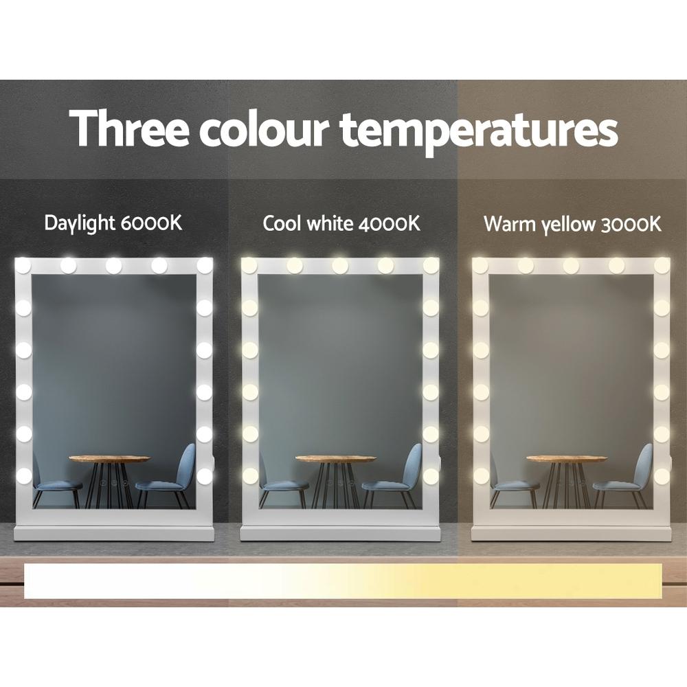 Hollywood Makeup Mirror With Light 15 LED Bulbs Vanity Lighted Stand Embellir