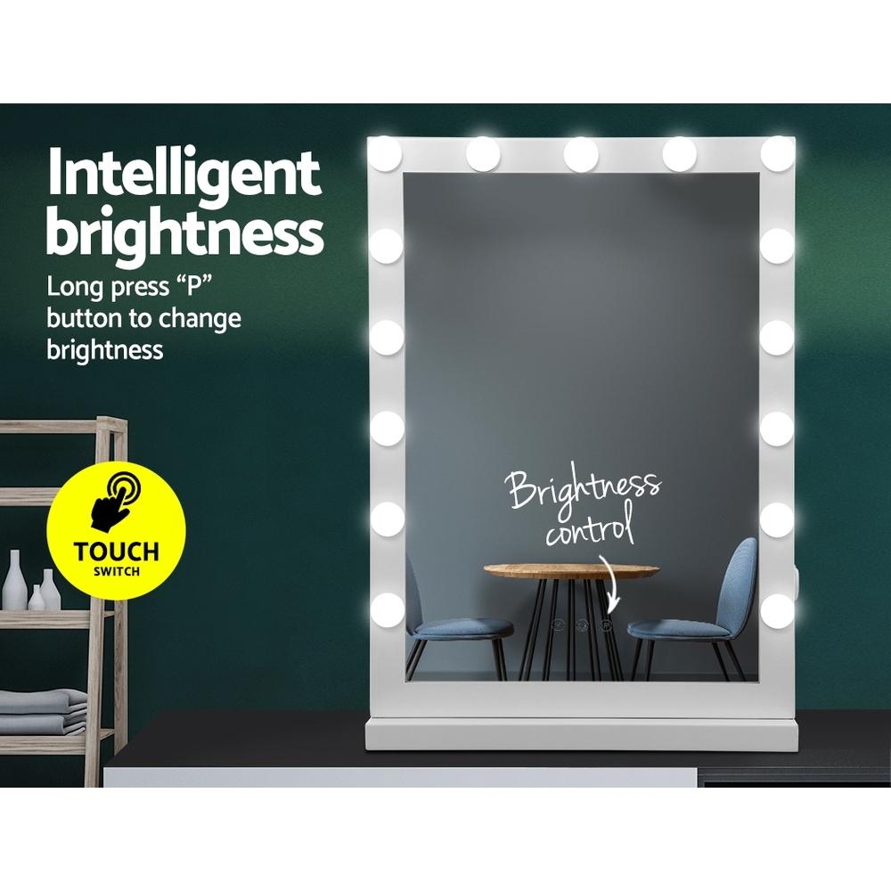 Hollywood Makeup Mirror With Light 15 LED Bulbs Vanity Lighted Stand Embellir