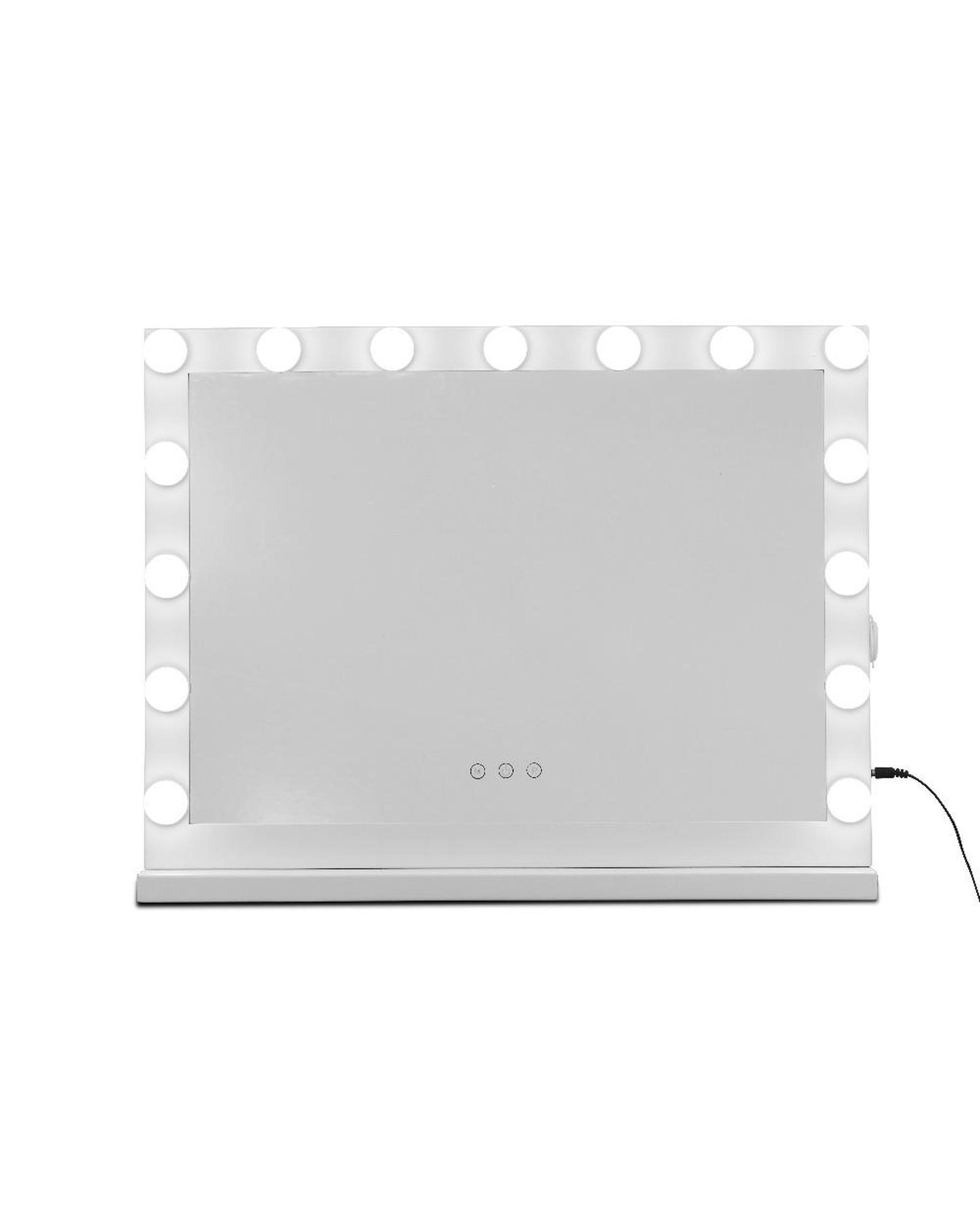 Makeup Mirror With Light Hollywood 15 LED Bulbs Vanity Lighted White 58cm x 46cm Embellir