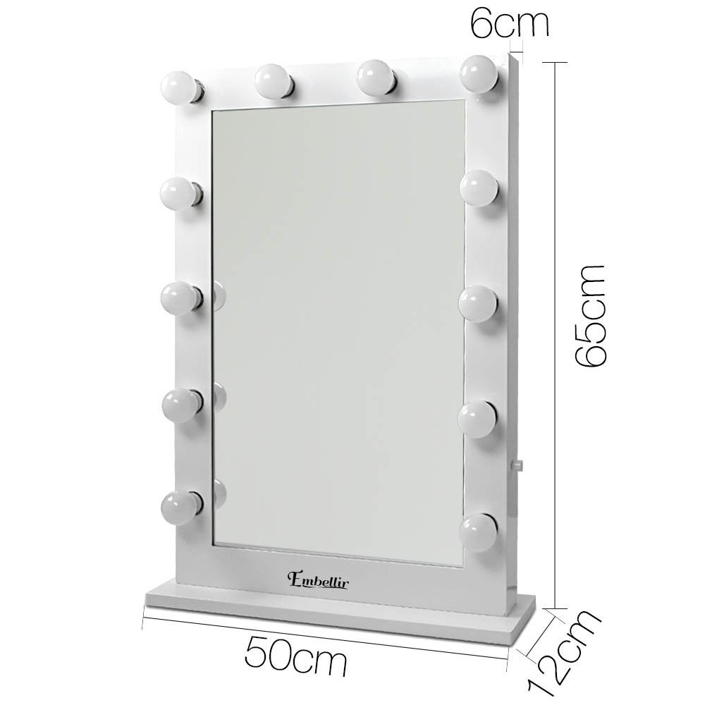 Make Up Mirror with LED Lights - White Embellir