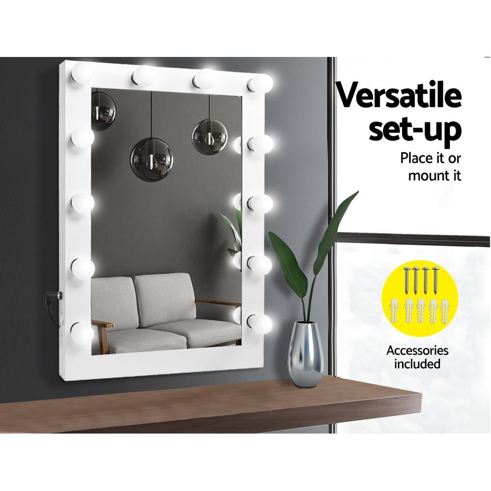 Make Up Mirror with LED Lights - White Embellir