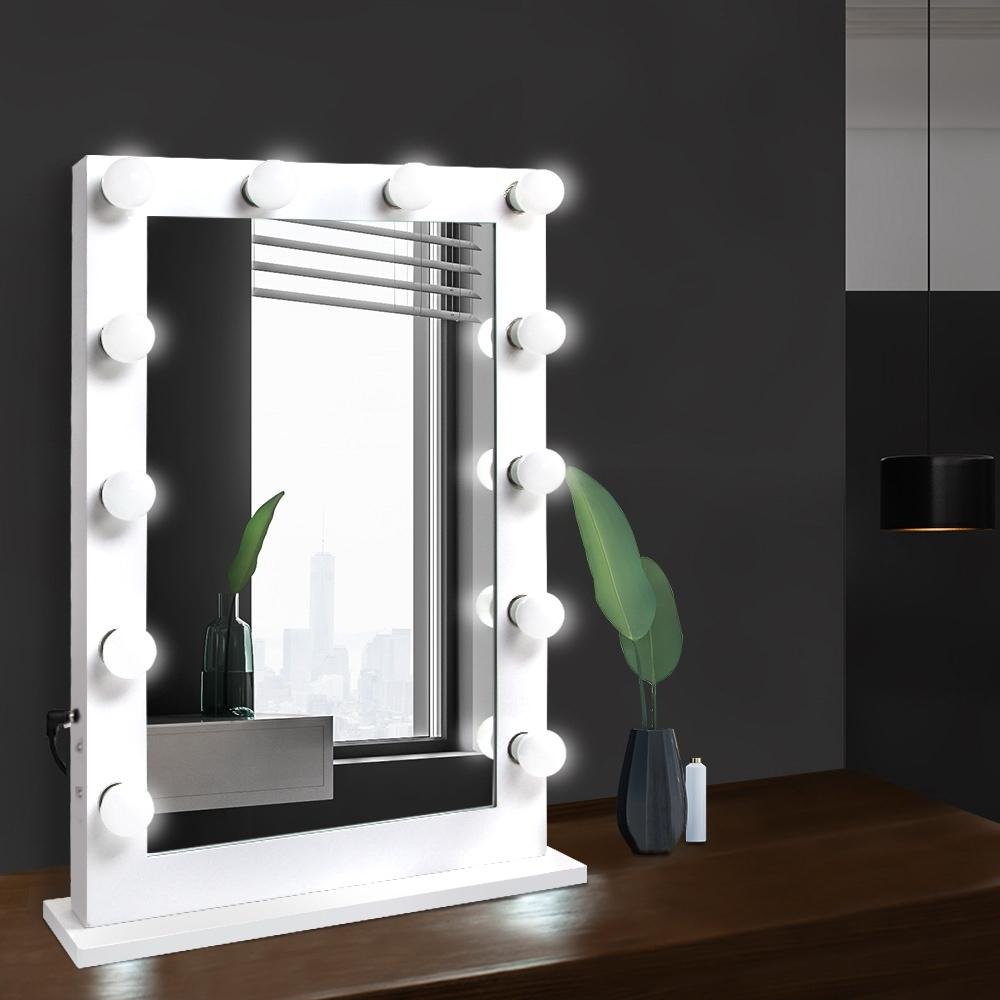 Make Up Mirror with LED Lights - White Embellir