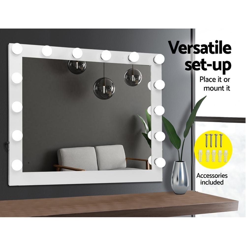 Make Up Mirror with LED Lights - White Embellir