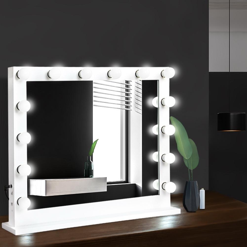 Make Up Mirror with LED Lights - White Embellir