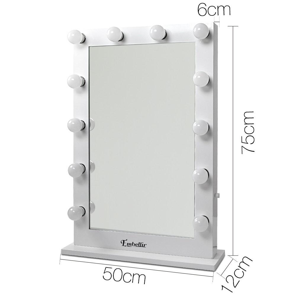 Make Up Mirror with LED Lights - White Embellir